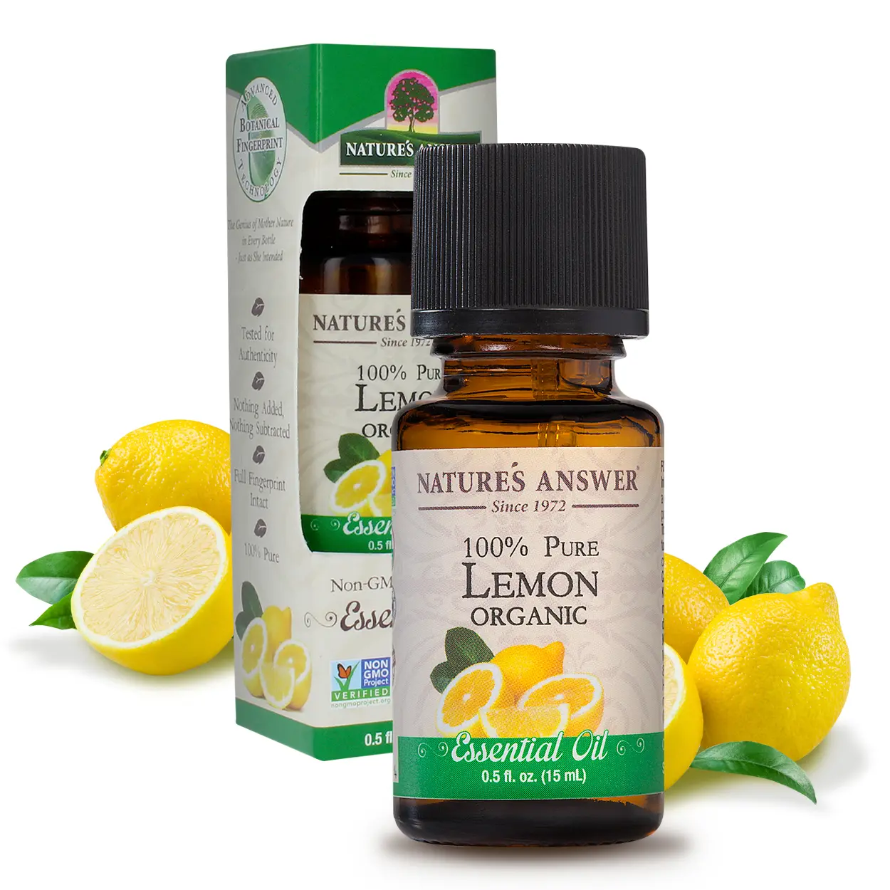 Nature’s Answer USDA Organic Lemon Essential Oil, 100% Pure, 0.5 fl oz. (15ml) | Natural Aromatherapy Oil for Diffuser/Humidifier, Steam Distilled | Made in USA