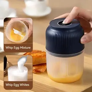 Electric Garlic Chopper with 4 Sharp Blades Portable Veggie Chopper 300ML Capacity Cordless Food Processor for Ginger Chili Fruit Meat Spices Beans