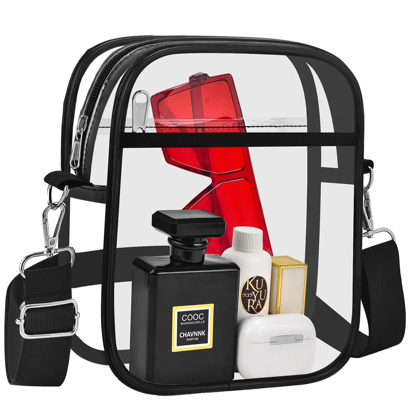 Clear Bag for Stadium Events Small Clear Purse Crossbody Bag for Women Messenger Bags for Sport Fan Concert Festival Game Day