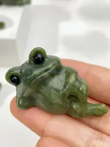 1pc Natural Crystal Xiuyu Stone Frog Decor, Creative Home Desktop Ornament, DIY Gift Idea, Easter Present, Best Choice for Crystal Lovers
