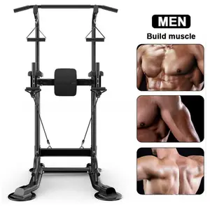 Power Tower Pull Up Bar Dip Station for Home Gym Adjustable Height Strength Training Workout Equipment dealsforyoudays Exercise Machine