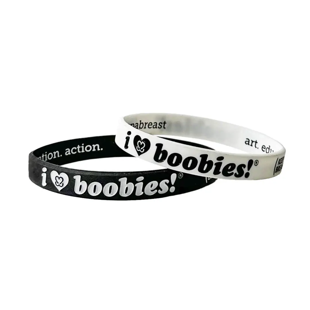 i love boobies! Mini Bracelet Pack - Throwback (Black and White) i love boobies! Mini Bracelet Pack - Throwback (Black and White)