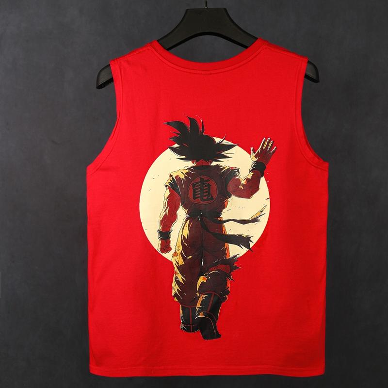 Dragon Ball DBZ Son Goku Unisex Summer outfits men streetwear 80s 90s graphic tees cotton Anime tank tops men gifts