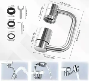 Rotatable Faucet Aerator Extension - for Effortless, All-Angle Control, Rotating Swivel Faucet Aerator Extender, Kitchen Bathroom Sink Faucets Sprayer Attachment with 2 Mode Splash(1PC)