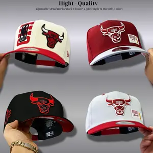 New Era Chicago Bulls NBA Flat Bill Snapback Hat – Basketball Cap with Embroidered Team Logo, Streetwear Hip Hop Urban Fashion Hat for Men Women Trending TikTok Viral Style