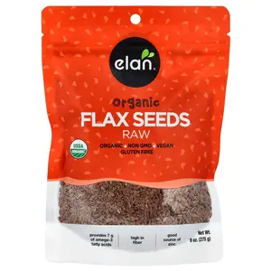 Elan Organic Flax Seeds, Raw, 9 oz (275 g)