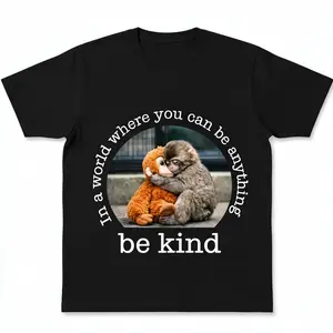 be kind Punch Monkey and plushie mother Cotton Graphic Shirt Tee Baby Monkey Plush Top Mothers Day Animal Lover Mother Gift Cute Cozy Mom y2k Top Trending