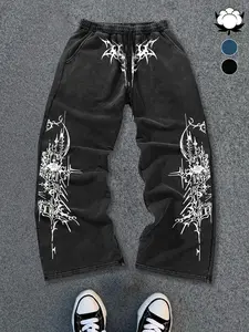 Men's Gothic Vintage Pants, Loose Long Trousers, Casual Loose Fit, Neutral Dark Aesthetic, Perfect for Parties/music Festivals/comfortable Casual Wear
