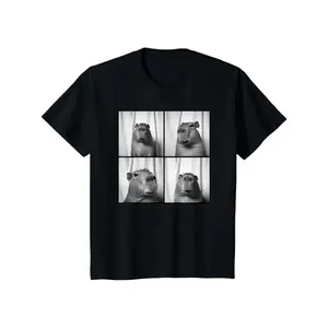 Capybara Capy Photobooth Picture Quirky Funny Odd Animal T-Shirt, 180g
