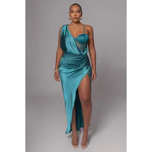 Emerald Green Anastacia Drape Maxi Dress