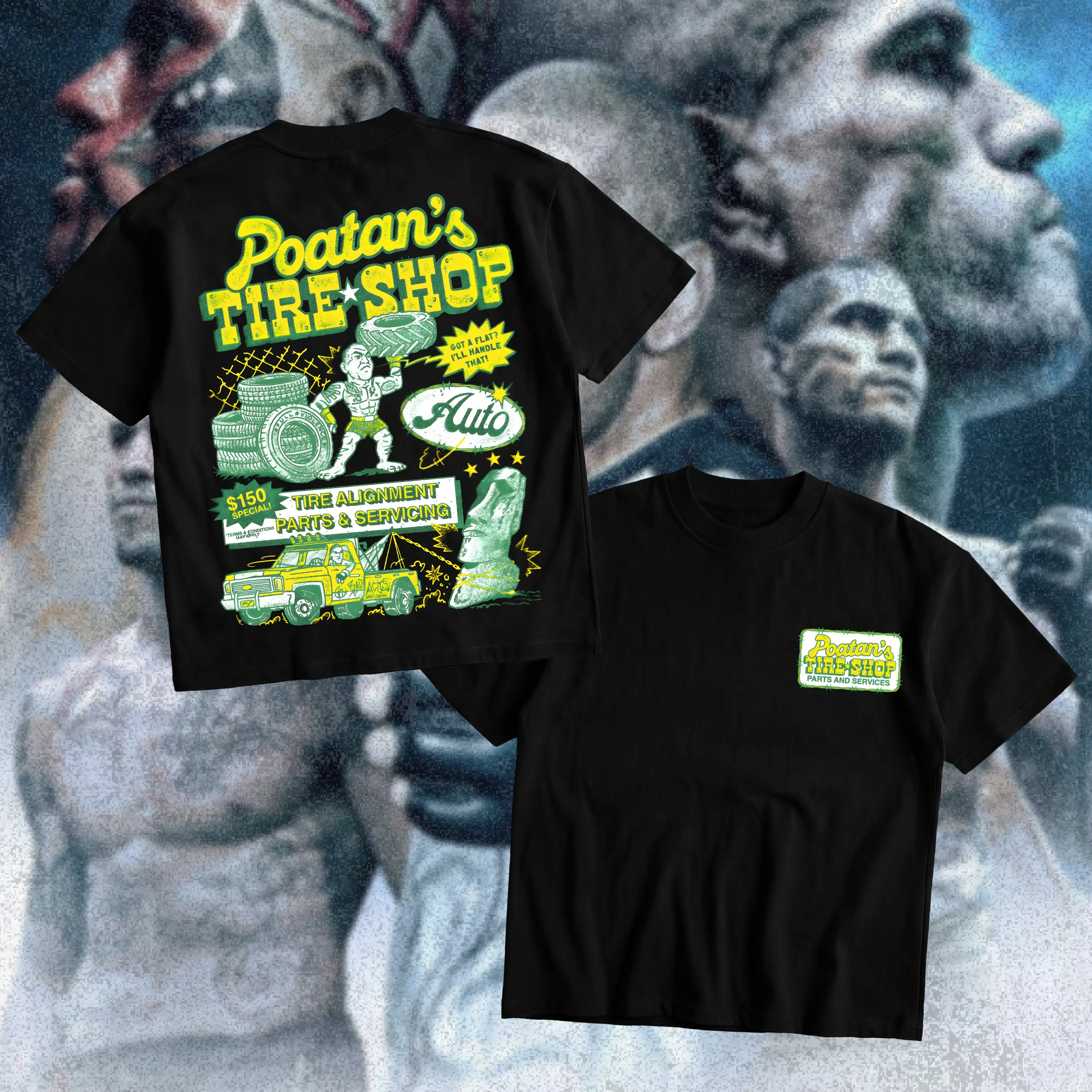 Alex Pereira Poatan's Tire Shop Heavy Cotton T-Shirt UFC Alex Pereira Tee Combat Sports Fan Shirt MMA Fight Night Shirt Gift for Men Women American Made Fightwear