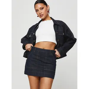 Hughes Mini Skirt Dark Wash Denim Petite