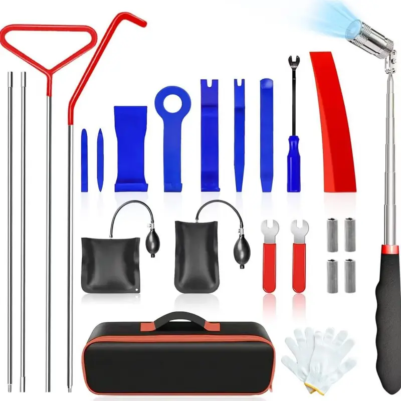 Car Unlock tool set, Car Repair Tool Kit Portable Automotive Tool Set 24 PCS with Carrying Bag for Cars & Trucks Universal Car
