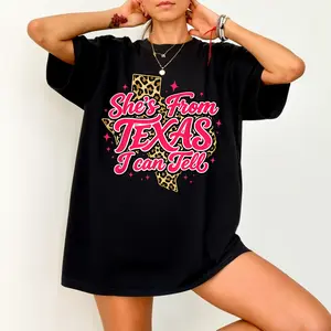 She's from Texas I Can Tell Retro Vintage Texas Girl T-Shirt, Texas Girl Western Shirt, Texas Basketball Team Inspired Tee
