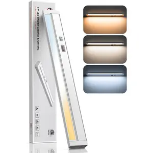 NEW Dimmable LED Under Cabinet Lighting Wired, 17inch 11W 720LM, Hardwired/Plug-in Installation, 3CCT Color Selectable, 120V Under Counter Lights for Kitchen, ETL Listed