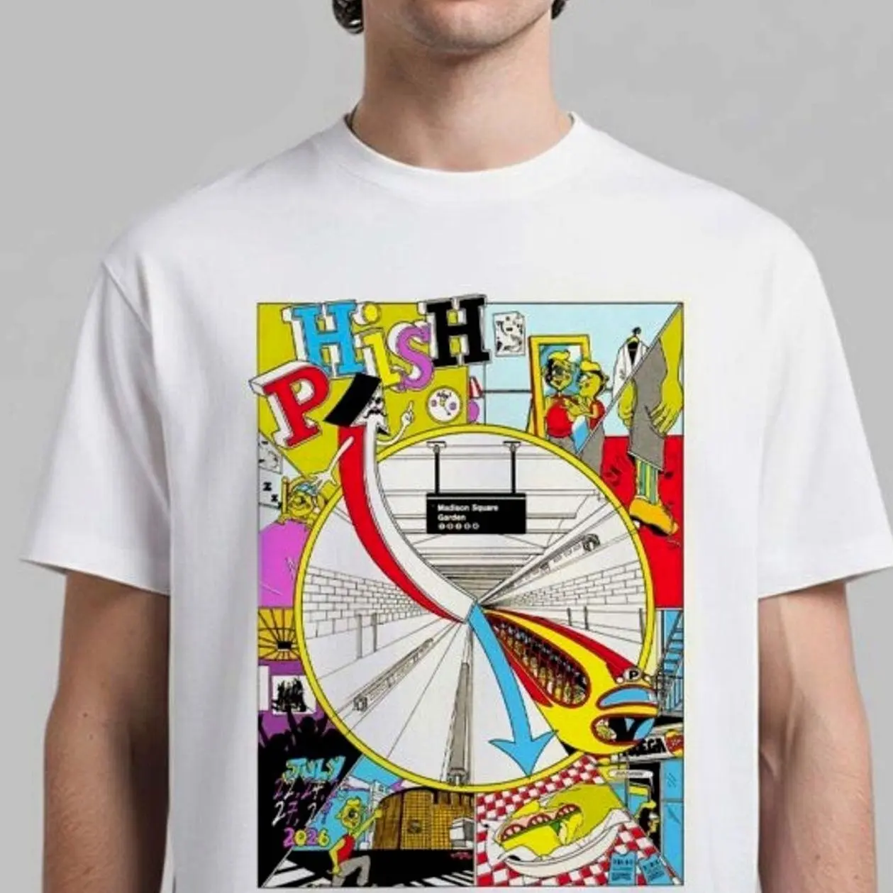 Phish Dry Goods Five Nights At Madison Square Garden New York City 2026 From July 22 To 29 2026 First Edition By Stella Murphy T-Shirt DC1 3ZD