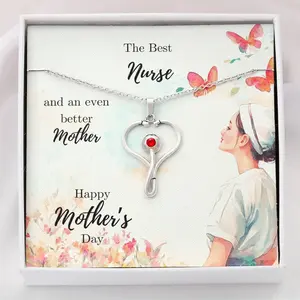 Nurse Mom Gift - Stethoscope Necklace with Heartfelt Mother's Day Message