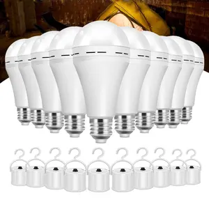4/8/12 Pack Rechargeable Emergency Light Bulbs,[Summer Vibes] Standard A19 Camping Lamp Battery Powered LED Light Bulb 3000K Daylight E26 E27 Equivalent 60W with 1200mAh for Home Power Outage Camping Hurricane incandescent light emergency light bulb