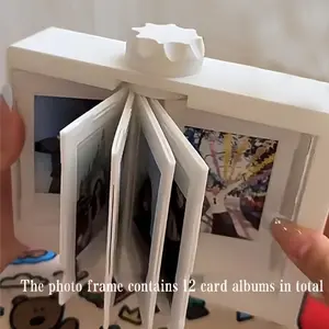 13 in 1 Flip Frame for Fuji Instax Mini, 360° Rotating 2x3 Photo Display, 12 Photo Showcases, Ideal for Home Decor & Gifts