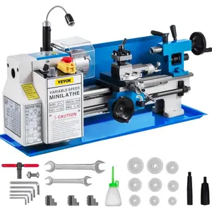 VEVOR Didactical Mini Metal Lathe Machine, 2.76x 5.12 in, 36W Power Metal Lathe, 20, 000 RPM Speed, with 3-jaw Chuck, Aluminum Alloy Handwheel, for Processing Precision Parts Soft Metals Wood PlasticsVEVOR Super Brand Day