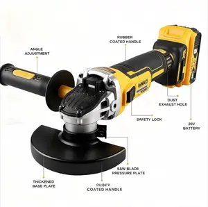 DEWALT DCG405FN 125mm Brushless Cordless Angle Grinder 9000 RPM Cutting and Grinding Power Tool for Metal Masonry Construction and DIY Work Lithium Battery Ready Angle Grinder with Compact Design Home Heavy Duty