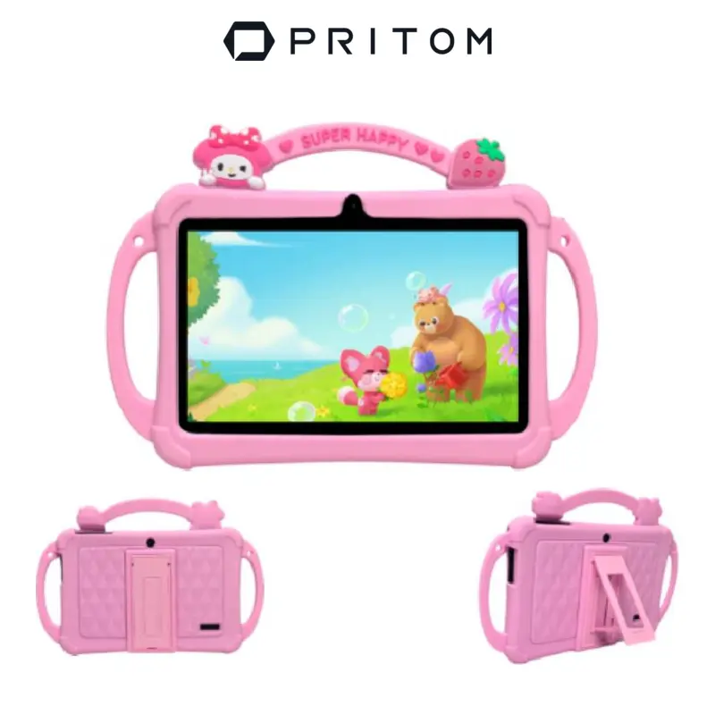 [Stock Up] PRITOM Kids Tablet 7 inch Android 13 IPS HD Screen with Protective Case Parental Control Dual Cameras Pre Installed Educational Apps Ideal for Boys Girls Pink Blue Best Kids Gift #DealsForYouDays