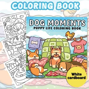 1PC Cute Dog Moments Creative Adult Coloring Book, Creative Coloring Pages, coloring paper full of detailed dog scenes, perfect for artistic creation. Suitable for dog lovers to relax, unwind, and create art. Makes a great Christmas gift