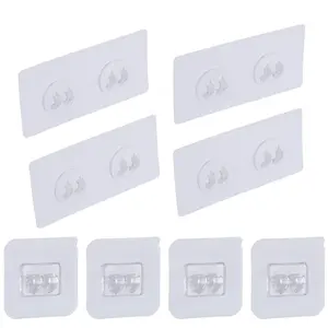 8 Pcs Replacement Corner Shower Caddy Adhesive Hook Stickers, No Drilling Wall Hooks Adhesive Strips for Bathroom Shelves