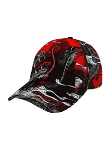 Dragon Design Baseball Cap, Lightweight Polyester, and Swirl Pattern, Adjustable Elastic Strap, Outdoor Sports, Casual Wear, All Seasons