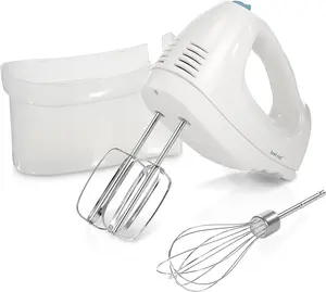 6-Speed Electric Hand Mixer with Whisk, Traditional Beaters, Snap-On Storage Case