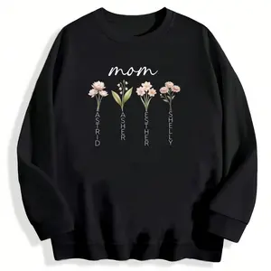 Mom’s Custom Long Sleeve Sweatshirt – Personalized with Kids’ Names and Family Name
