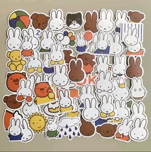 Miffyy Stickers | 64 pcs/set Cartoon Rabbit DIY Fashion Waterproof Doodle Decals Stickers