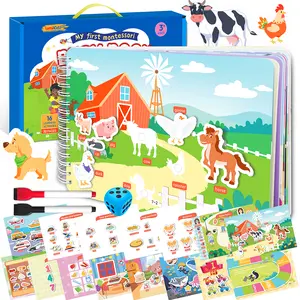 LUMIKIDZ Montessori Busy Book for Toddlers 3-5, Preschool Learning Activities, Toddler Learning Binder, Busy Book for Kids Ages 3-6, Pre-Attached Velcro Activity Book