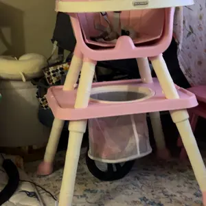 JOYMOR 7-in-1 Baby High Chair, Convertible HighChair for Babies and Toddlers, Kids Learning Table and Chair with Removable Tray and 5 Point Harness (Gray)