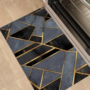 Geometric Pattern Kitchen Runner Rug, Boho Runner Rug, Non-slip Kitchen Mat, Absorbent & Quick-drying Kitchen Rug, Durable & Easy to Maintain Modern Design Kitchen Mat