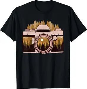 Cotton Graphic Tees Streetwear Camera Nature Photography Forest Photographer Gift T-Shirt