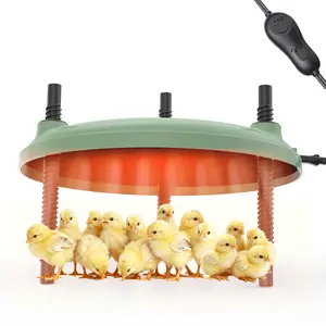 Chick Brooder Heating Plate with Adjustable Height 3-Level Temperature Control Timer Function ABS Metal Durable Safe for Chicks Ducklings Goslings Small Pets