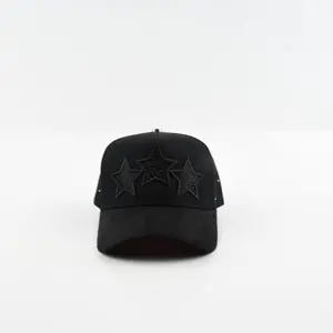 MultiStarr Black Baseball Cap with Embroidered Stars for Men and Women
