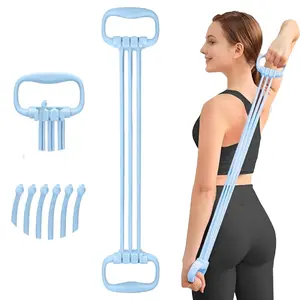 Women's Resistance Bands, Yoga Pilates Stretch Bands, Handle-Equipped Resistance Bands, Adjustable Resistance Bands for Arm and Back Workouts, 6-Piece Fitness Resistance Band Set, Strength Training Equipment
