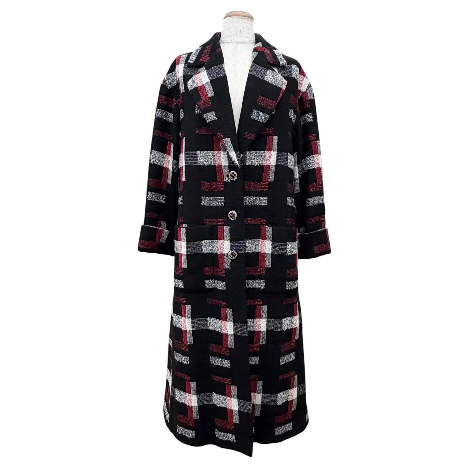 Pre-owned CHANEL Wool Small Leather Goods Long Coat