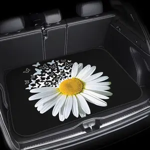 Small Daisy Pattern Print Trunk Mat, Anti-Slip Waterproof Car Storage Pad, Off-Road Self-Drive Vehicle Rear Seat Cover