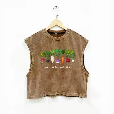 Plus Size Street Style Loose-Fitting Oversized Cotton Round Neck Sleeveless Vest, Casual Fun Carrot & Letter Print Tank Top, Casual Fashion Sleeveless, Summer Wear, Womenswear