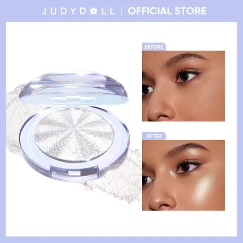 [Any 4 items] JUDYDOLL Glow Magnify Highlighter, Radiant Glow Highlighter Powder,Lightweight Smooth Texture, Long-Lasting Luminous Shine, Natural Face Brightening, Blendable Highlight Makeup,Daily Makeup & Party Glow Essentials, Summerwins