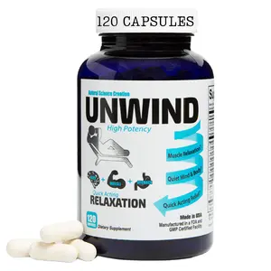 Unwind - Relaxation & Recovery Supplement with Magnesium, Lemon Balm, Shilajit & Ginger - Supports Calm, Muscle Recovery, and Restful Sleep - 120 Capsules - Made in USA