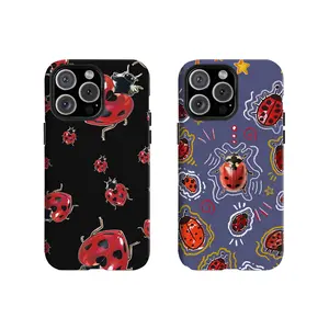 Y-Personalized Ladybug Pattern Phone Case ,Having good protective properties,for iPhone 16 15 14 13 12 11 17Pro Max,for Samsung S25 S24 S23 S22 Ultra,Protective Cover,give her/him a gift for Christmas and Thanksgiving