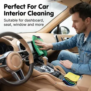 Premium Microfiber Car Cleaning Towel Set, Lint-Free & Scratch-Free, Highly Absorbent Reusable Cloths for Auto Interior, Exterior, Dashboard, Windows, and Car Detailing, Perfect for Car Enthusiasts and Daily Drivers