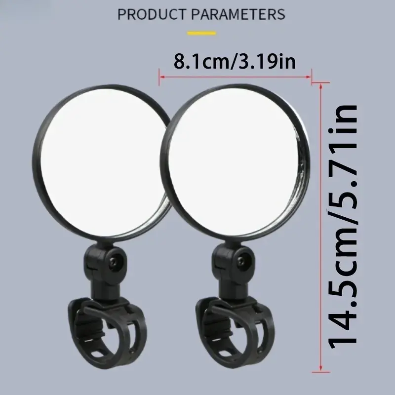 2PCS Bicycle Rear View Mirrors - 360° Adjustable, HD Acrylic, Wide-Angle, Anti-Shake Handlebar-Mounted Safety Mirrors for Road Bike, MTB Commuting | Bike Accessories summerwins, E-Bikes, Mountain Bikes tiktokshopbacktoschool