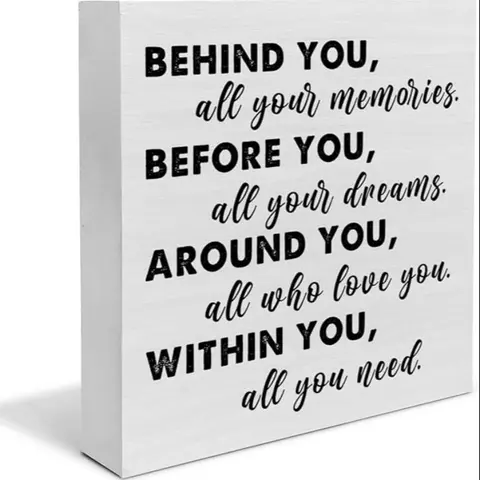 Graduation Gift, 1 Count Wooden Desktop Plaque, Positive Quote Ornament, Motivational Plaque, Home Decor for Living Room Bedroom, Graduation Gift for Friend Signage, Decorative Plaque, Creative Desktop Decoration