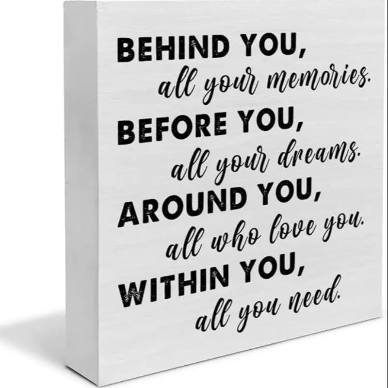 Graduation Gift, 1 Count Wooden Desktop Plaque, Positive Quote Ornament, Motivational Plaque, Home Decor for Living Room Bedroom, Graduation Gift for Friend Signage, Decorative Plaque, Creative Desktop Decoration