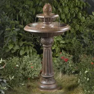 212 MAIN Tiered Ananas Pineapple Outdoor Fountain, Garden Water Feature, Decorative, Garden Fountains